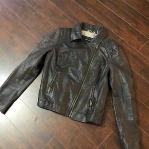 Brown leather jacket